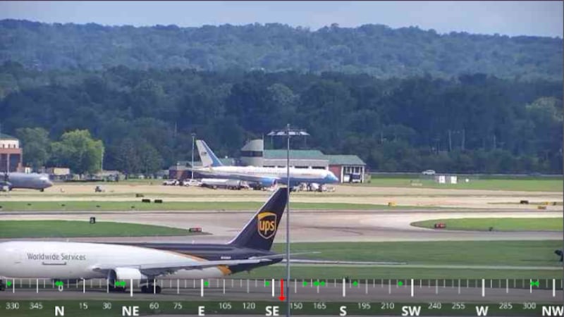 Air Force 2 spotted in Louisville. Air Restrictions in place in Louisville and Lexington.