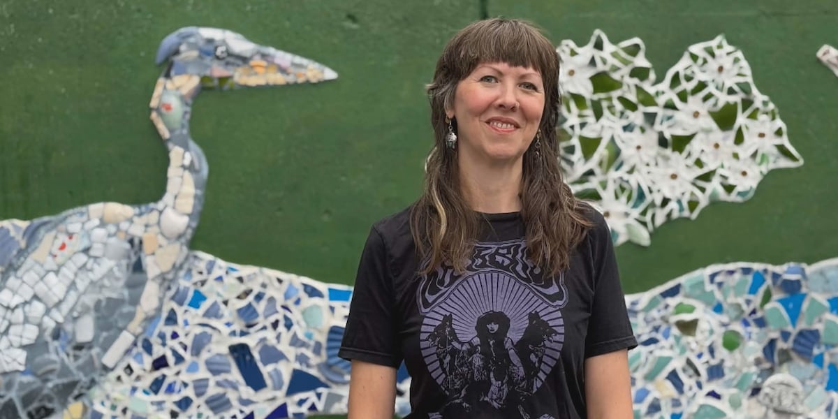 Artist picks up broken pieces, celebrates community resilience with mosaic mural