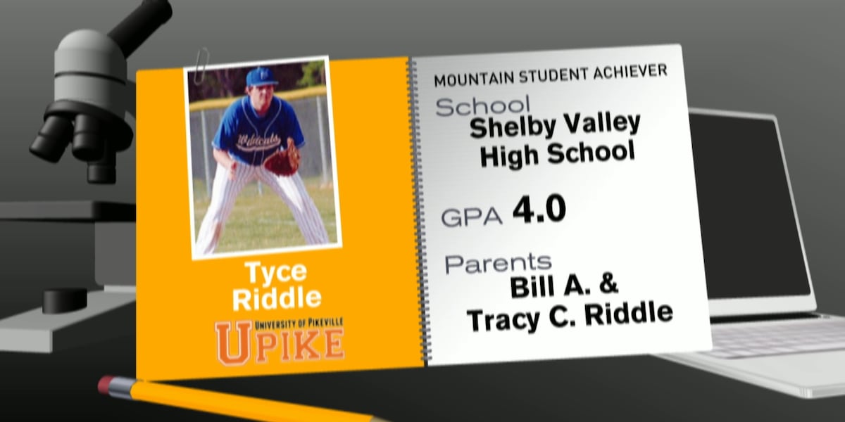 Tyce Riddle Mountain Student Achiever Tyce Riddle